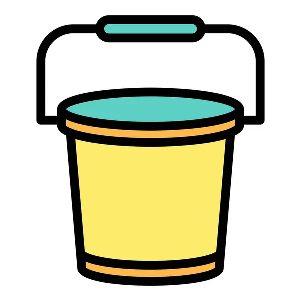 Garden bucket icon color outline vector — Stock Vector