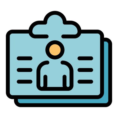 Güvenli rozet simgesi renk ana hatları vektörü