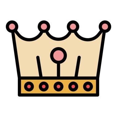 Crown simgesi renk dış hat vektörü