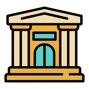 Bale binası simgesi rengi ana hatları vektörü