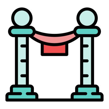 Bariyer simgesi renk çizgisi vektörünü göster