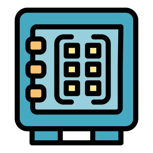 안전 상자 아이콘 색 윤곽 벡터 — 스톡 벡터