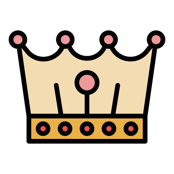 Ikona korony kolor zarys wektor — Wektor stockowy