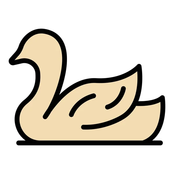 Cisne icono color contorno vector — Vector de stock