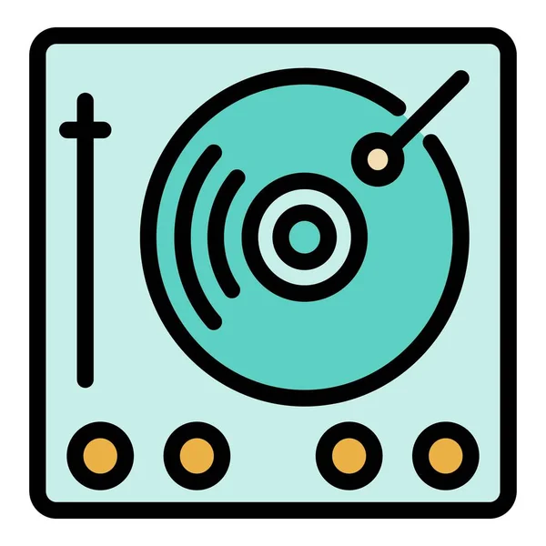 Plates music icon color outline vector — Stock Vector