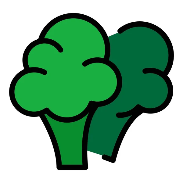 Brócoli icono color contorno vector — Vector de stock