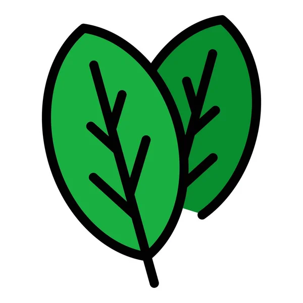 Pflanzenblatt-Symbol Farbe Umrissvektor — Stockvektor
