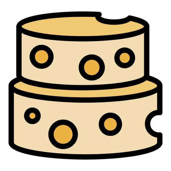 Granja icono de queso color contorno vector — Archivo Imágenes Vectoriales