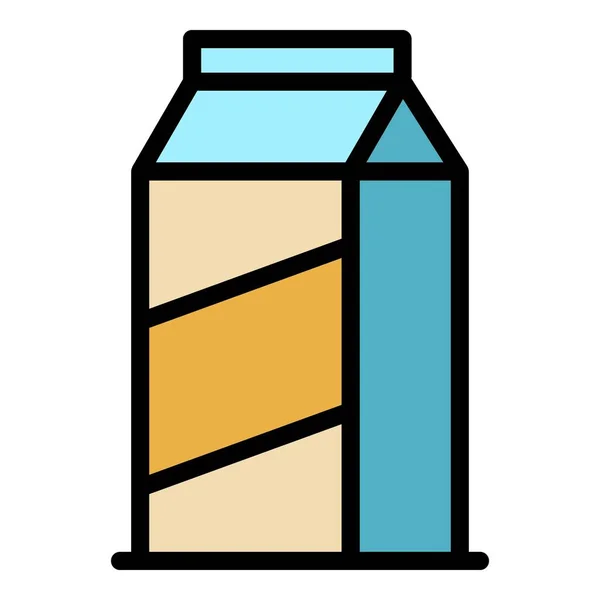 Milk pack icon color outline vector — Stock Vector