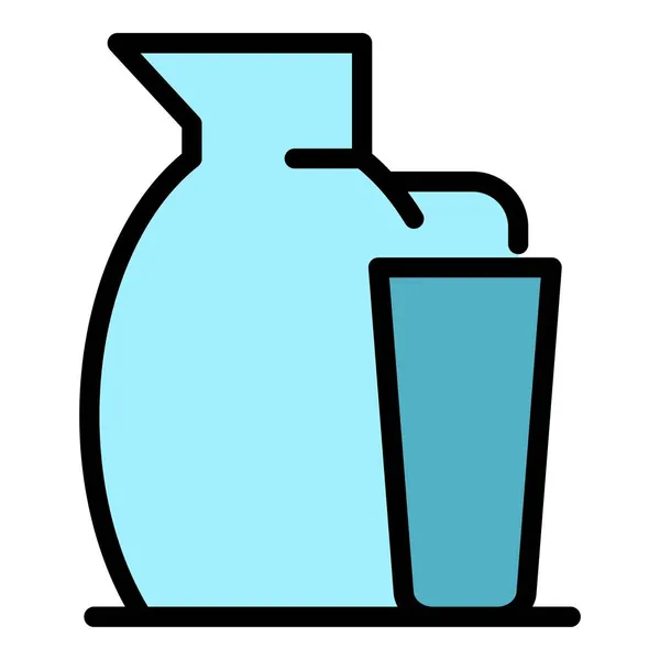 Dzban mleka ikona kolor zarys wektor — Wektor stockowy