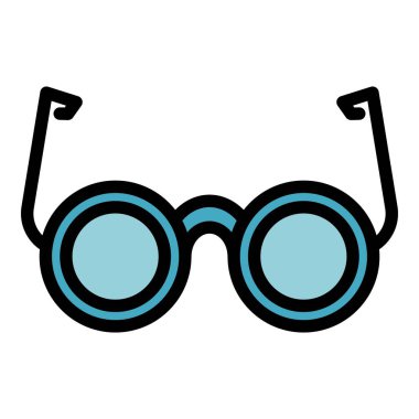 Kör engelli gözlük simgesi renk çizgisi vektörü