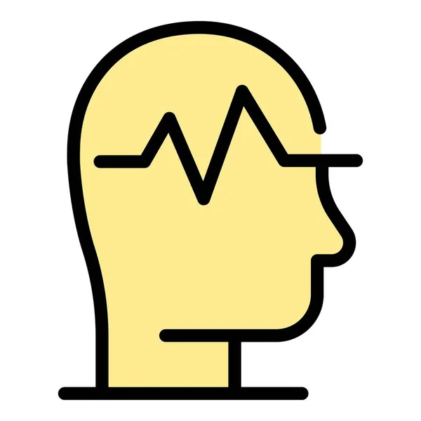Salud mental humana icono color contorno vector — Vector de stock