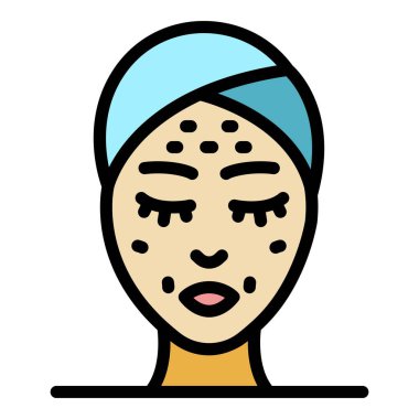 Kırışıklıklar güzellik problemi simgesi renk ana hatları vektörü