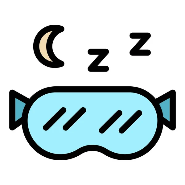 Quiet spaces sleeping mask icon color outline vector — Stock Vector
