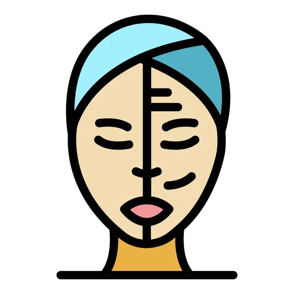 Rides visage traitement icône couleur contour vecteur — Image vectorielle