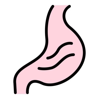 Mide özbakım ikonu renk ana hatları vektörü