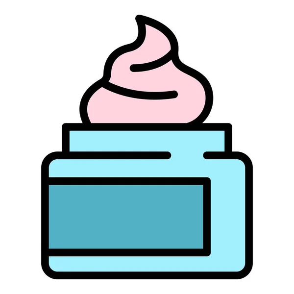 Self care cream jar icon color outline vector — Stock Vector