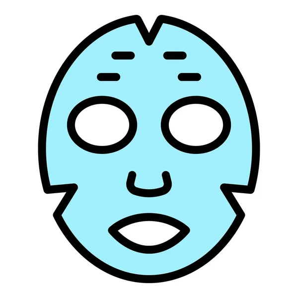 Auto cuidado mujer planta máscara icono color contorno vector — Vector de stock