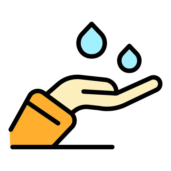 Self Care Wassertropfen Symbol Farbe Umrissvektor — Stockvektor