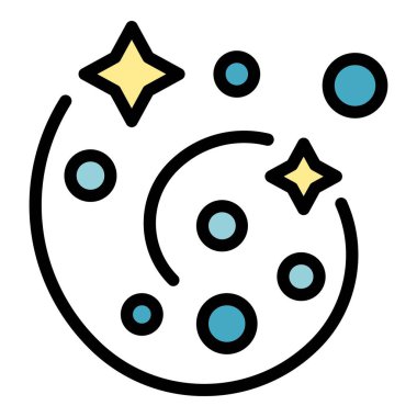 Sihirli yumuşatıcı simge renk ana hatları vektörü