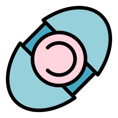 Yumuşatıcı kapsül simgesi renk ana hatları vektörü yıkılıyor