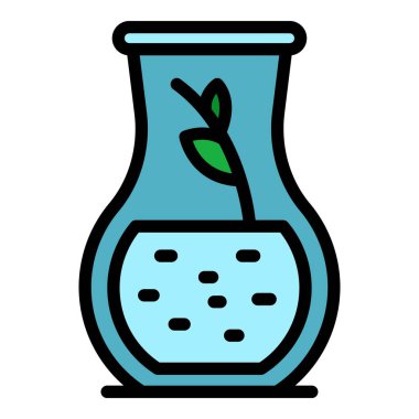 Temel yağlar sürahi simgesi renk ana hatları vektörü