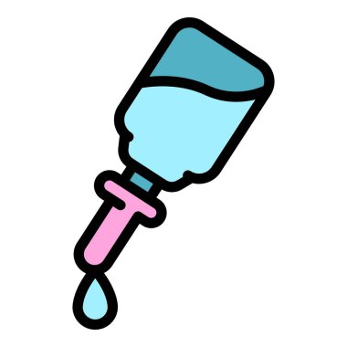 Düşüren temel yağlar simge renk ana hatları vektörü