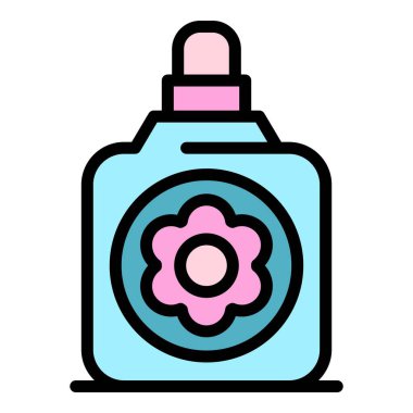 Şişe yağları simge renk ana hatları vektörü