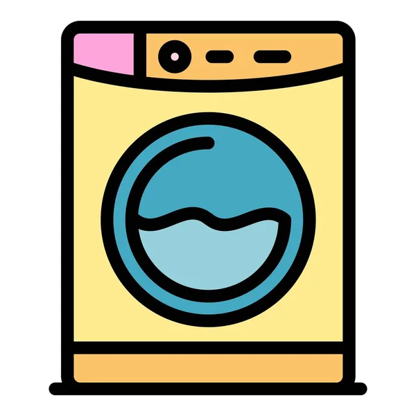 Wasmachine pictogram kleur omtrek vector — Stockvector