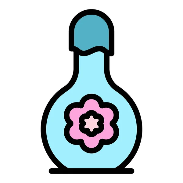 Flower essential oil icon color bounded vector — 스톡 벡터
