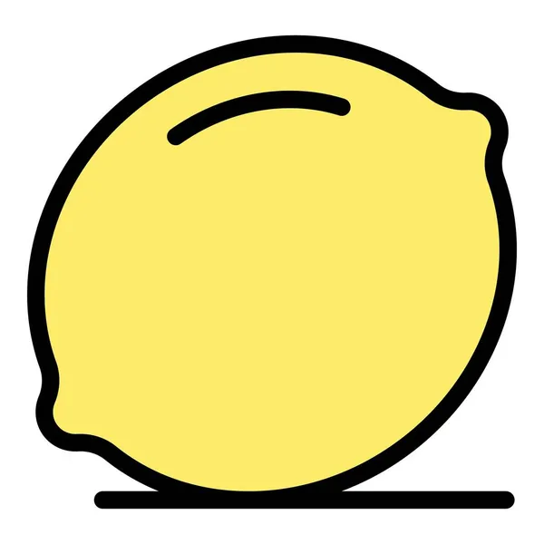 Zitrone ätherisches Öl Symbol Farbe Umrissvektor — Stockvektor