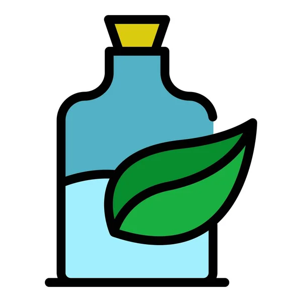Organisches ätherisches Öl Symbol Farbe Umrissvektor — Stockvektor