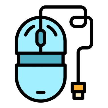 Ev ofis faresi simgesi renk ana hatları vektörü