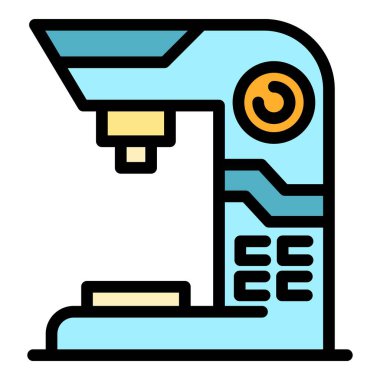 Ev ofisi kahve makinesi simgesi renk ana hatları vektörü