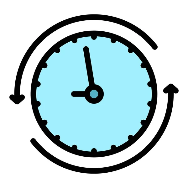 Accueil temps de travail icône couleur contour vecteur — Image vectorielle