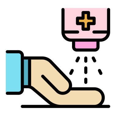 Genel dezenfeksiyon ikonu renk ana hatları vektörünü ver