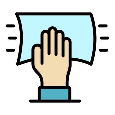 Kumaş simgesi temizleme rengi dış hat vektörü