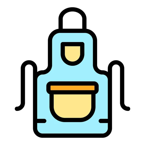 Delantal de cocina icono color contorno vector — Vector de stock