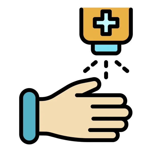Hands disinfection icon color outline vector — Stock Vector