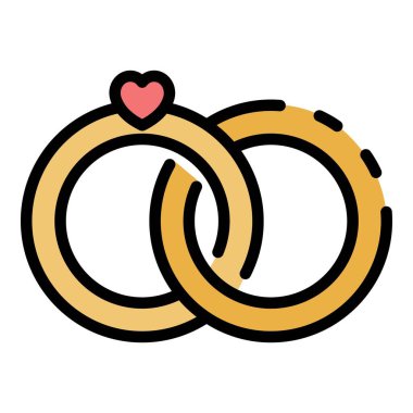 Alyans simgesi renk ana hatları vektörü