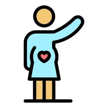 Hamile anne simgesi renk ana hatları vektörü