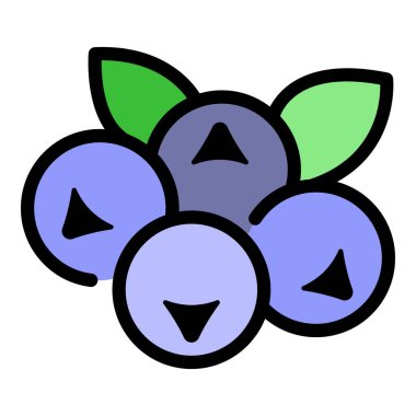 Rowan meyve simgesi renk ana hatları vektörü