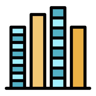 Podcast eşitleyici simge renk ana hatları vektörü