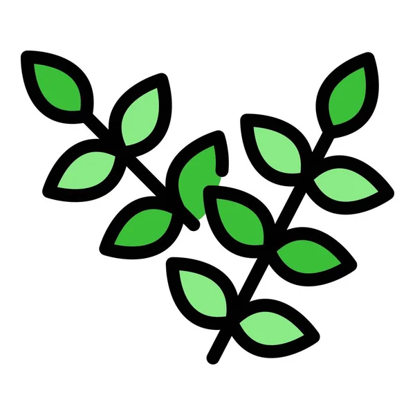 Rowan levelek ikon szín vázlat vektor — Stock Vector