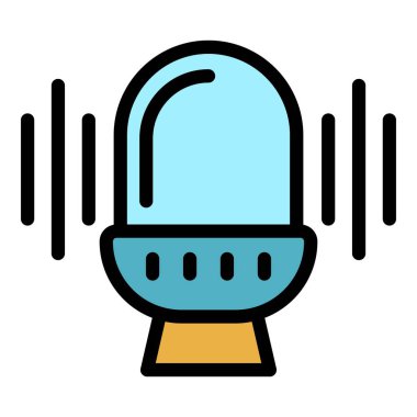 Podcast sunucu simgesi renk ana hatları vektörü