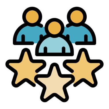 Dış kaynak yıldız takım simgesi renk ana hatları vektörü