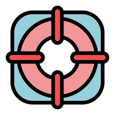 Dış kaynak yaşam alanı simgesi renk ana hatları vektörü