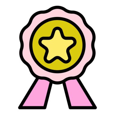 Bonus amblem simgesi renk ana hatları vektörü