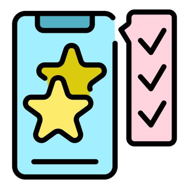 İkramiye akıllı telefon simgesi renk ana hatları vektörü