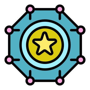 Kumarhane ikramiyesi ikonu renk ana hatları vektörü